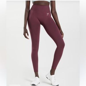 Gymshark Vital Seamless 2.0 Leggings | Baked Maroon Marl